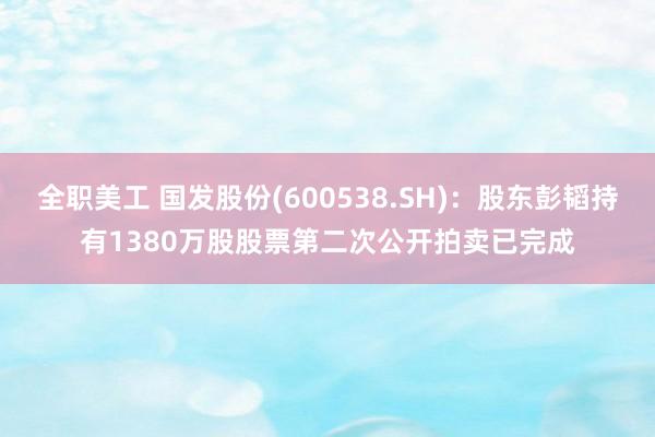 全职美工 国发股份(600538.SH)：股东彭韬持有1380万股股票第二次公开拍卖已完成